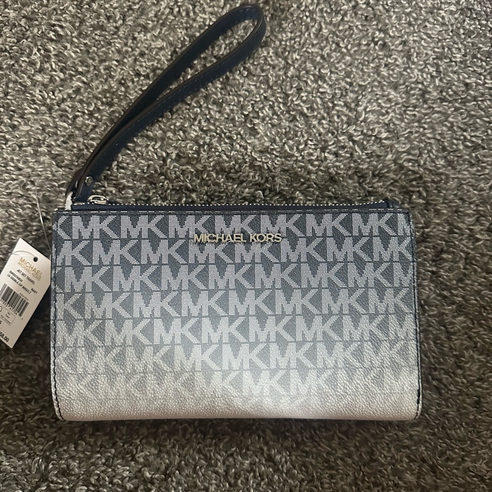 Michael Kors Navy and Silver Wallet